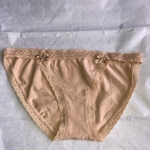 Victoria’s Secret Stretch Cotton String Bikini Panty With Lace Trim